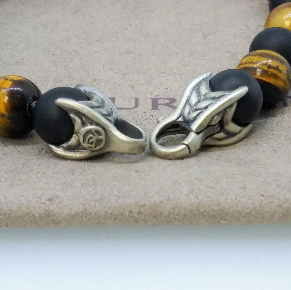 David Yurman Beads Bracelet Black & Tiger's Eye - Picture 3 of 4